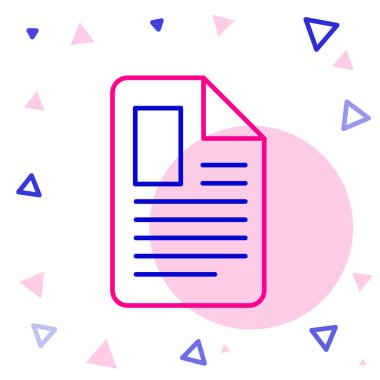 Satır Dosya simgesi beyaz arkaplanda izole edildi. Kontrol listesi simgesi. İş konsepti. Renkli taslak konsepti. Vektör.