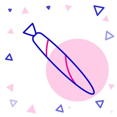 Çizgi marihuana mekanı, beyaz arka planda izole edilmiş sigara ikonu. Uyuşturuculu sigara, esrar sarılmış sigara. Renkli taslak konsepti. Vektör.