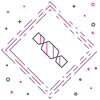 Çizgi Şekeri simgesi beyaz arkaplanda izole edildi. Renkli taslak konsepti. Vektör