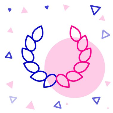 Laurel çelenk simgesi beyaz arkaplanda izole edildi. Zafer sembolü. Renkli taslak konsepti. Vektör