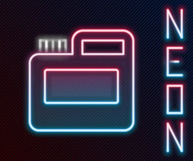 Parlak neon çizgisi boyası, guaj, kavanoz, siyah arkaplanda izole edilmiş boya simgesi. Renkli taslak konsepti. Vektör