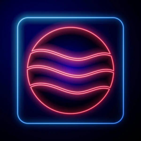 Gloeiende Neon Planet Icoon Geïsoleerd Blauwe Achtergrond Vector — Stockvector