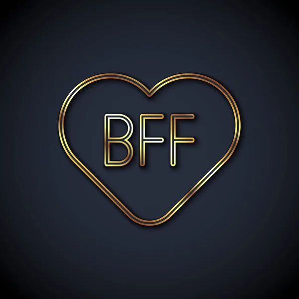 Χρυσή Γραμμή Bff Καλύτερους Φίλους Για Πάντα Εικονίδιο Απομονώνονται Μαύρο — Διανυσματικό Αρχείο