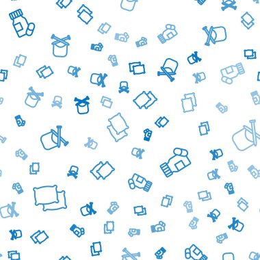 Yastık, ilaç şişesi, haplar ve örgü. Vektör