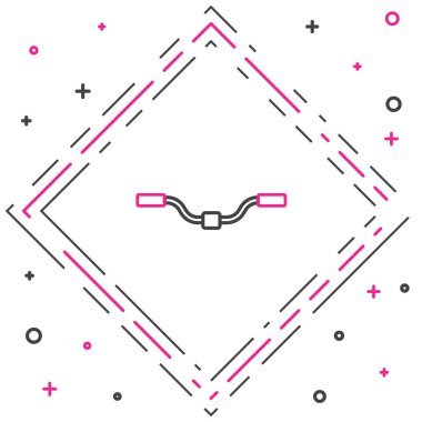 Çizgi Bisiklet gidon simgesi beyaz arkaplanda izole edildi. Renkli taslak konsepti. Vektör