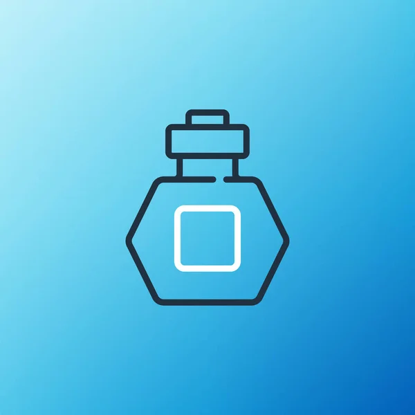 Línea Icono de perfume aislado sobre fondo azul. Concepto de esquema colorido. Vector — Vector de stock