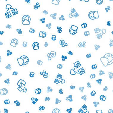 Bulut hacklemeyi, teknoloji veri transferini ve sosyal ağı kusursuz şablona ayarla. Vektör