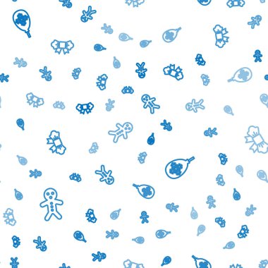 Holiday zencefilli kurabiye, kar taneli balonlar ve kusursuz desenli papyon. Vektör