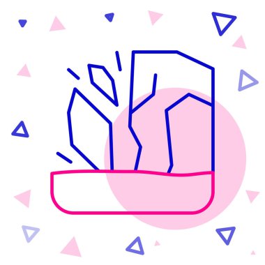 Buzulların erimesi simgesi beyaz arkaplanda izole edildi. Renkli taslak konsepti. Vektör