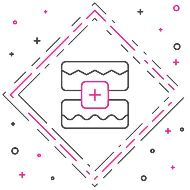 Çizgi Müzik Dalga eşitleyici simgesi beyaz arkaplanda izole edildi. Ses dalgası. Ses dijital dengeleyici teknolojisi, konsol paneli, nabız müzikali. Renkli taslak konsepti. Vektör