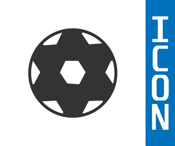 Icono de pelota de fútbol gris aislado sobre fondo blanco. Equipamiento deportivo. Vector — Vector de stock