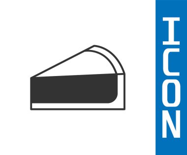 Beyaz arka planda izole edilmiş meyve sosu ikonlu kirazlı cheesecake dilimi. Vektör