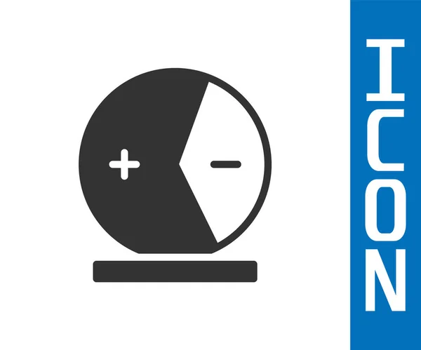 Icono de Átomo Gris aislado sobre fondo blanco. Símbolo de ciencia, educación, física nuclear, investigación científica. Vector — Archivo Imágenes Vectoriales