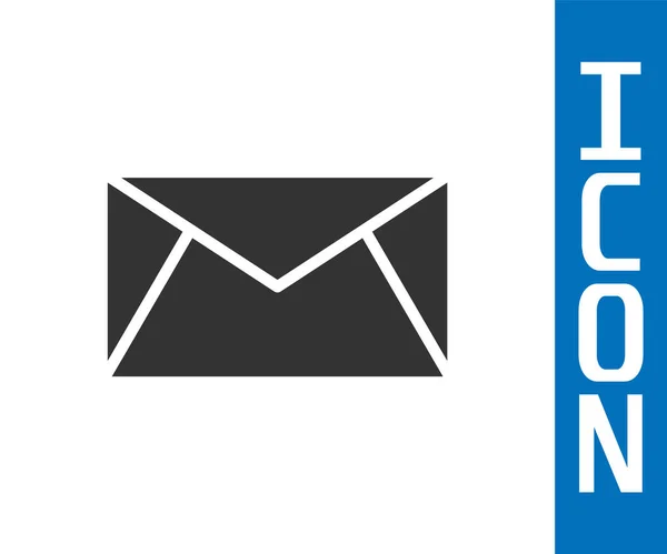 Grey Mail en e-mail icoon geïsoleerd op witte achtergrond. Envelop symbool e-mail. E-mailbericht teken. Vector — Stockvector