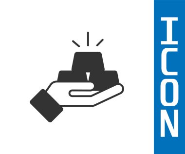 Gri Altın külçeleri beyaz arkaplanda izole edilmiş. Bankacılık işi konsepti. Vektör