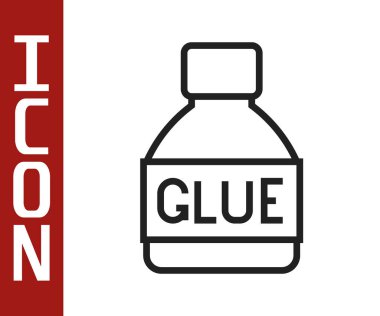 Siyah çizgi yapıştırıcı simgesi beyaz arkaplanda izole edildi. Vektör