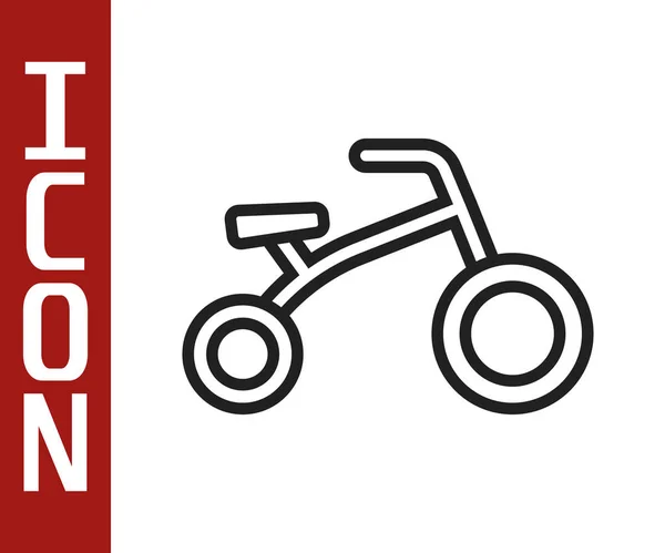 Schwarze Linie Fahrrad für Kinder Symbol isoliert auf weißem Hintergrund. Vektor — Stockvektor