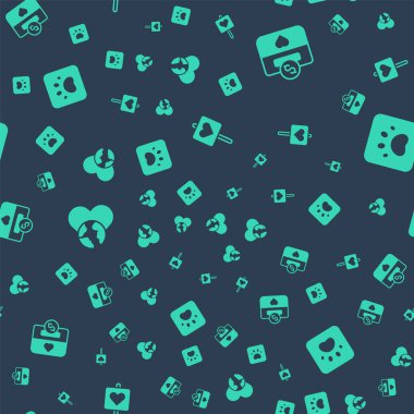 Yeri kalp, bağış ve hayırseverlik ile belirleyin, dünya - sevgi ve pençe izi kusursuz desen üzerine. Vektör