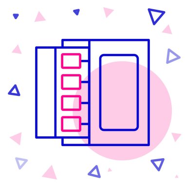 Satır Açık kibrit kutusu ve beyaz arkaplanda izole edilmiş simge eşleşmesi. Renkli taslak konsepti. Vektör.