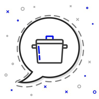 Çizgi Pişirme ikonu beyaz arkaplanda izole edildi. Haşlama ya da güveç besin sembolü. Renkli taslak konsepti. Vektör.