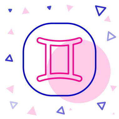 Gemini Burcu burç simgesi beyaz arka planda izole edildi. Astrolojik yıldız falı koleksiyonu. Renkli taslak konsepti. Vektör