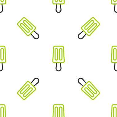 Çubuk simgesinde çizgi dondurması beyaz arka planda izole edilmiş pürüzsüz desen. Güzel sembol. Vektör