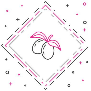 Beyaz arkaplanda zeytin dalı simgesi izole edildi. Renkli taslak konsepti. Vektör