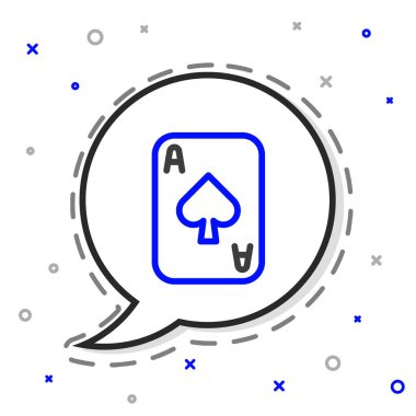 Beyaz arkaplanda kart oynatma simgesi izole edildi. Kumarhane kumarı. Renkli taslak konsepti. Vektör