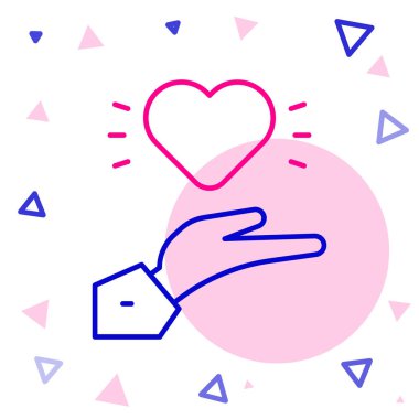 Line Pleasant ilişki simgesi beyaz arkaplanda izole edildi. Romantik ilişki mi yoksa hoş bir tanışma konsepti mi? Renkli taslak konsepti. Vektör