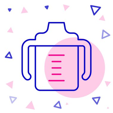 Çizgi Bebek şişe simgesi beyaz arka planda izole edildi. Beslenme şişesi simgesi. Süt şişesi tabelası. Renkli taslak konsepti. Vektör