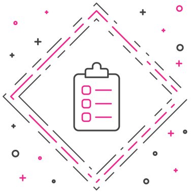 Listelenecek satır ya da planlama simgesi beyaz arkaplanda izole edildi. Renkli taslak konsepti. Vektör