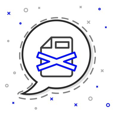 Beyaz arkaplanda izole edilmiş dosya simgesini sil. Reddedilmiş belge simgesi. Kağıt üzerinde çarmıh. Renkli taslak konsepti. Vektör