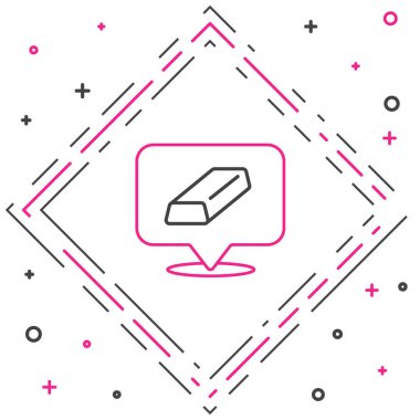 Altın Hat para para ikonu beyaz arka planda izole. Bankacılık işareti. Para sembolü. Renkli taslak konsepti. Vektör