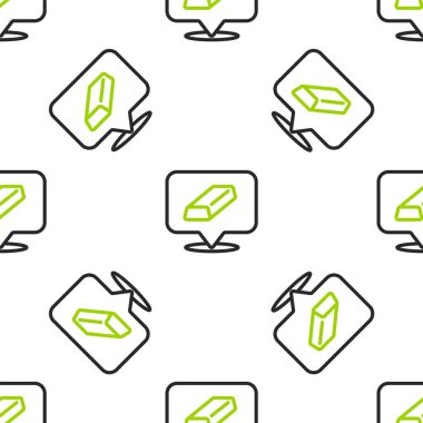 Altın Hat para para ikonu beyaz arka planda kusursuz desen izole. Bankacılık işareti. Para sembolü. Vektör