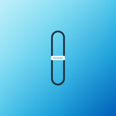 Mavi arkaplanda çivi dosya simgesi izole edildi. Manikür aleti. Renkli taslak konsepti. Vektör