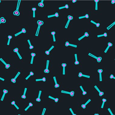 Çizgi Sihirli değnek simgesi siyah arkaplanda izole edilmiş. Yıldız şeklinde sihirli aksesuar. Sihirli güç. Vektör