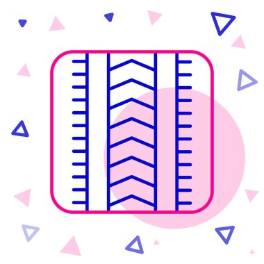 Çizgi Lastiği iz simgesi beyaz arkaplanda izole edildi. Renkli taslak konsepti. Vektör