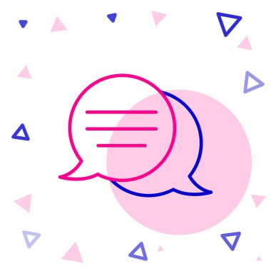 Konuşma balonu sohbet simgesi beyaz arkaplanda izole edildi. İleti simgesi. İletişim ya da yorum sohbet sembolü. Renkli taslak konsepti. Vektör