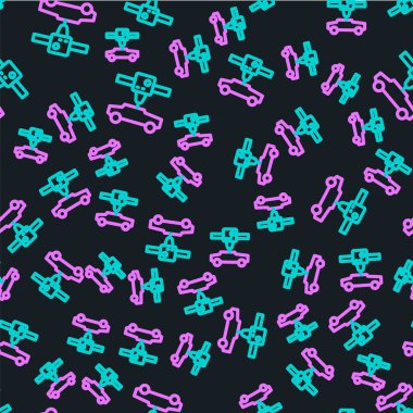 3D satır yazıcı araba simgesi siyah arkaplanda izole edilmiş. 3D baskı. Vektör