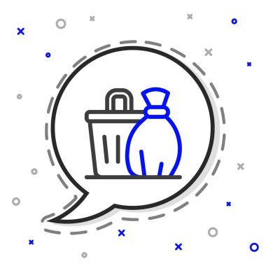 Çöp kutusu simgesi beyaz arkaplanda izole edildi. Çöp kutusu tabelası. Sepet simgesini geri dönüştür. Ofis çöpü ikonu. Renkli taslak konsepti. Vektör