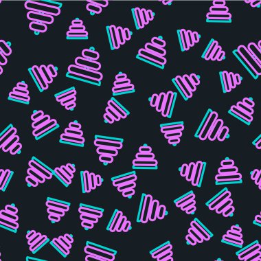 Çizgi Piramit oyuncak simgesi siyah arkaplanda izole edilmiş. Vektör