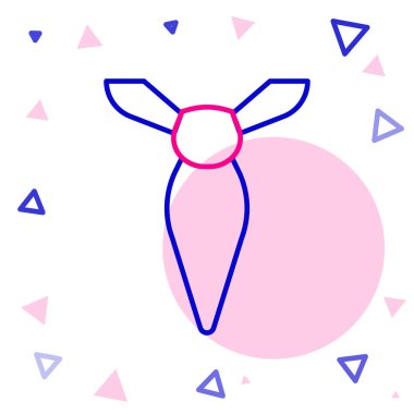 Çizgi Bağlama simgesi beyaz arkaplanda izole edildi. Boyunbağı ve boyun bezi sembolü. Renkli taslak konsepti. Vektör