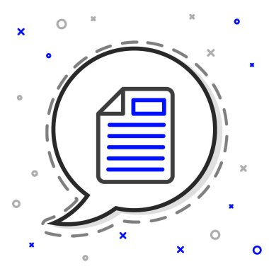 Satır Dosya simgesi beyaz arkaplanda izole edildi. Kontrol listesi simgesi. İş konsepti. Renkli taslak konsepti. Vektör