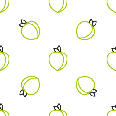 Erikli meyve ikonu beyaz arkaplanda izole edilmiş kusursuz desen. Vektör