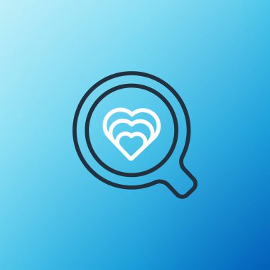 Hat kahve fincanı simgesi mavi arkaplanda izole edilmiş. Çay fincanı. Sıcak içecek kahvesi. Renkli taslak konsepti. Vektör