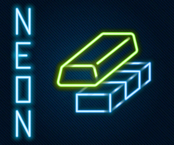 Glödande Neon Line Guld Utbyte Pengar Ikon Isolerad Svart Bakgrund — Stock vektor