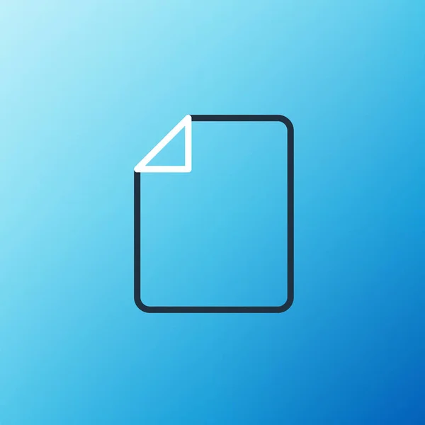 Icono Del Documento Line File Aislado Sobre Fondo Azul Icono — Archivo Imágenes Vectoriales