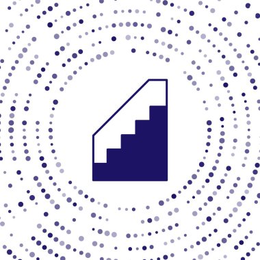 Mavi Merdivenler beyaz arka planda izole edilmiş bir ikon. Soyut çember rastgele noktalar. Vektör