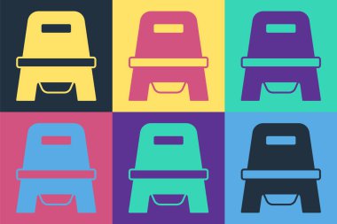 Pop Art Baby lazımlık simgesi renk arkaplanda izole edilmiş. Lazımlık. Vektör