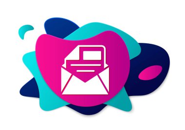 Beyaz arkaplanda renk postası ve e- posta simgesi izole edildi. Zarf sembolü e-postası. E- posta kodu. Sıvı şekilli soyut pankart. Vektör